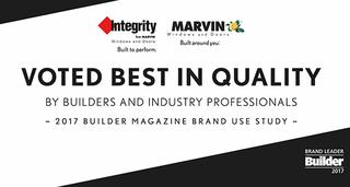 Marvin Windows and Doors and Integrity Windows and Doors  Recognized as Top Brands in 2017 BUILDER Brand Use Study